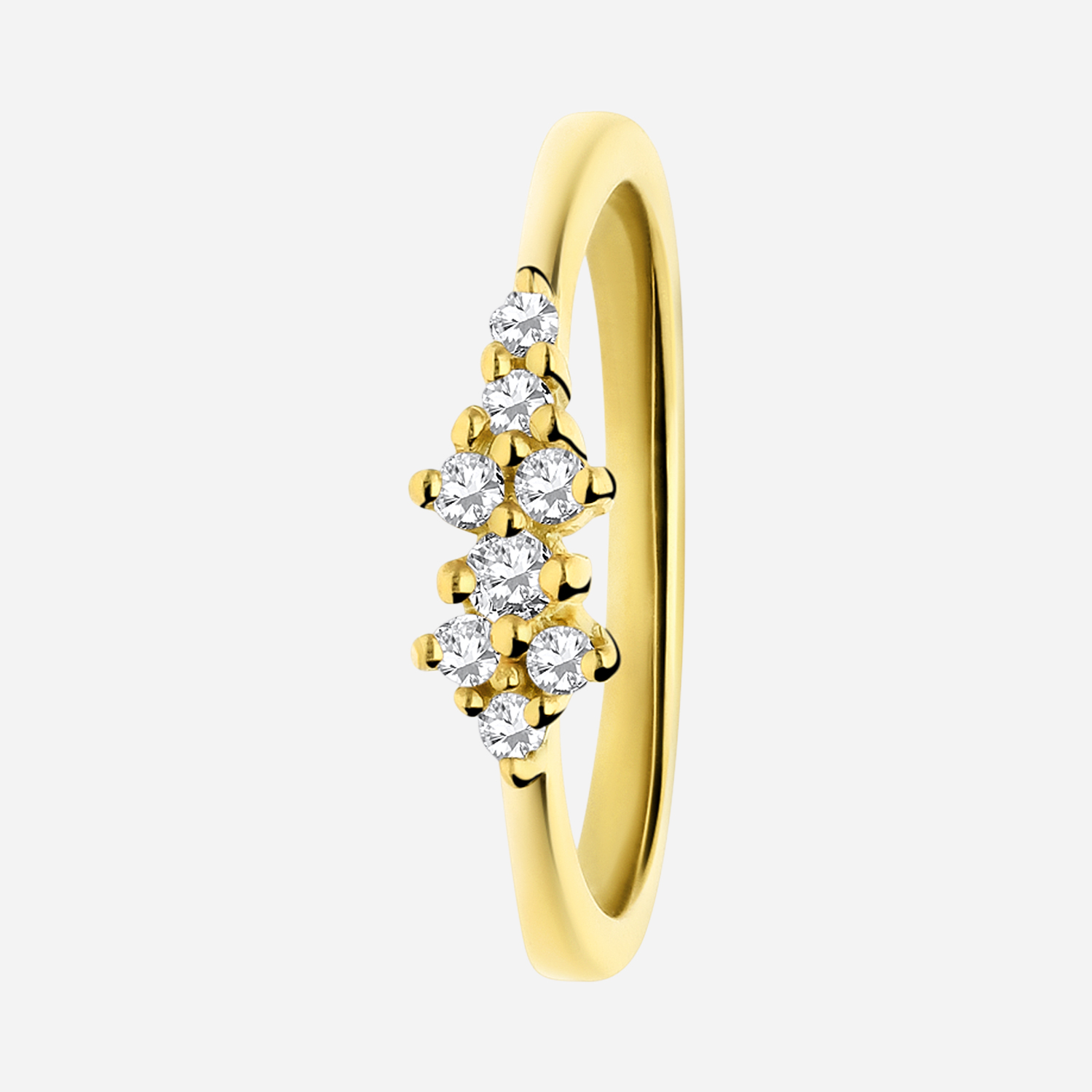 Guldpläterad silverring silver med Kubisk Zirkonia - 16