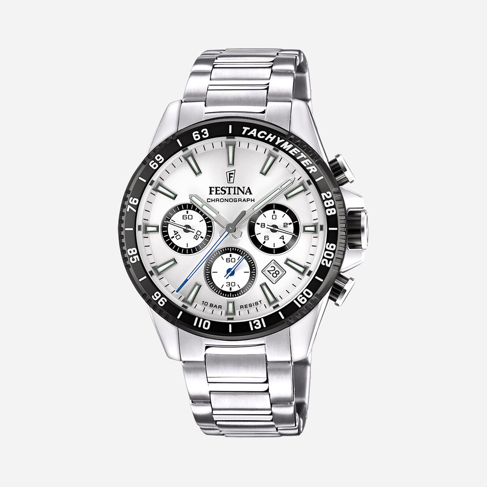 Festina Timeless Chronograph herr silver/stål, metallband - F20560/1