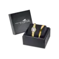 Lotus 2gether dam vit/guld, metallband - L19018/5