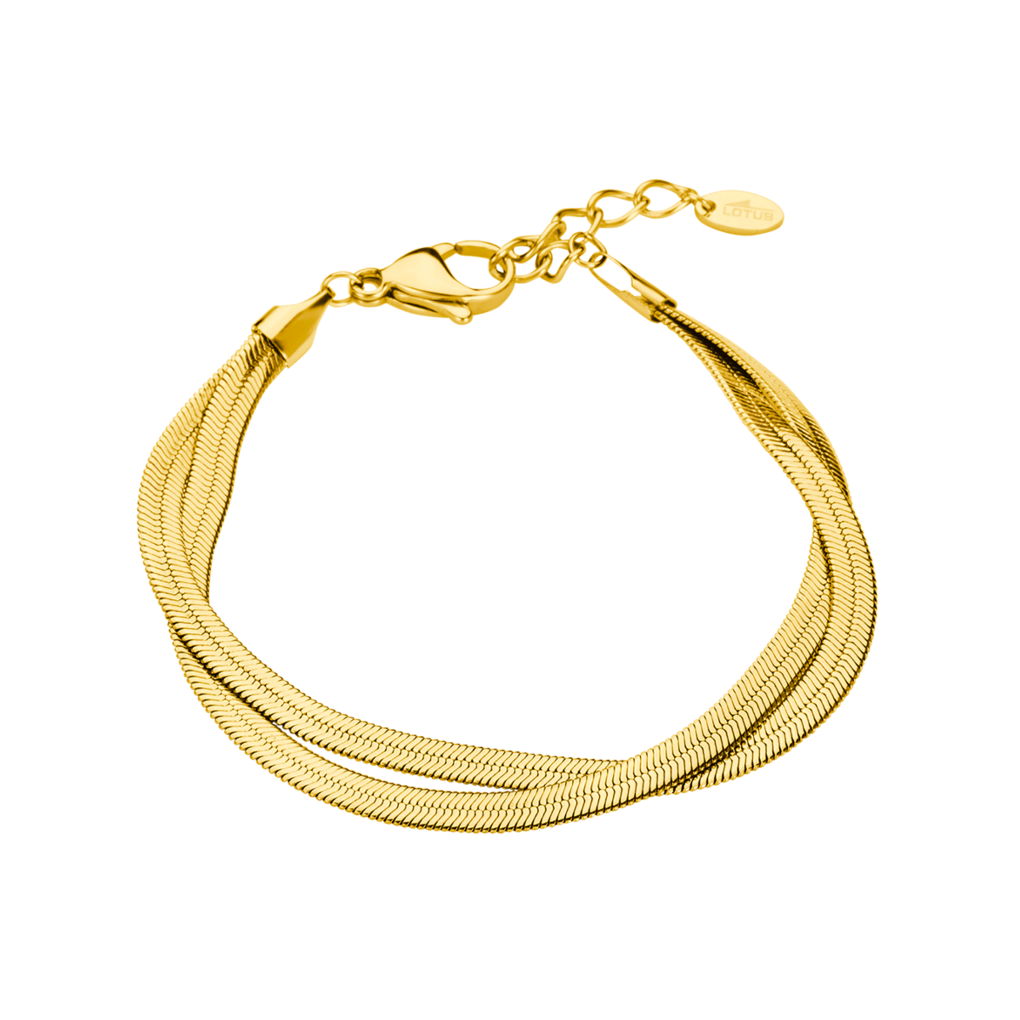 Lotus 2gether dam vit/guld, metallband - L19018/5