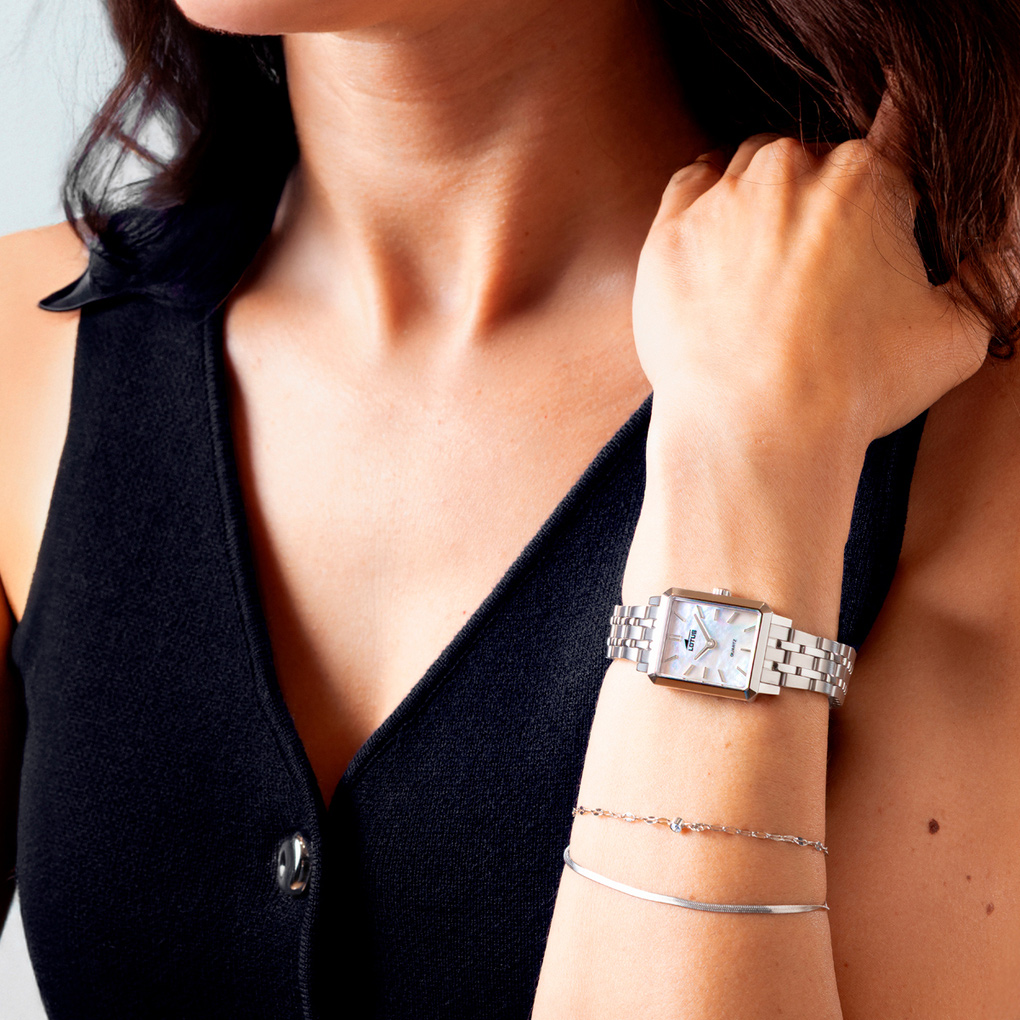 Lotus 2gether dam pärlemor/stål, metallband - L19008/1