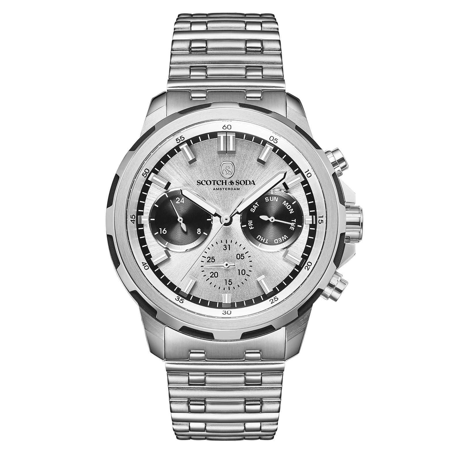 Scotch & Soda herr silver/stål, metallband - SSM.113A