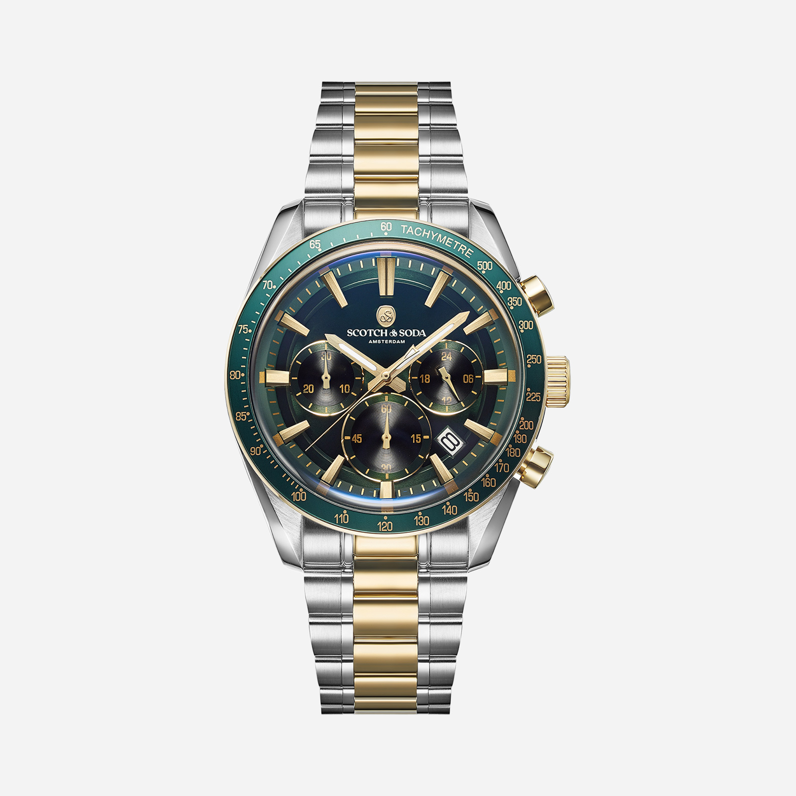 Scotch & Soda herr grön/bicolor, metallband - SSM.102C