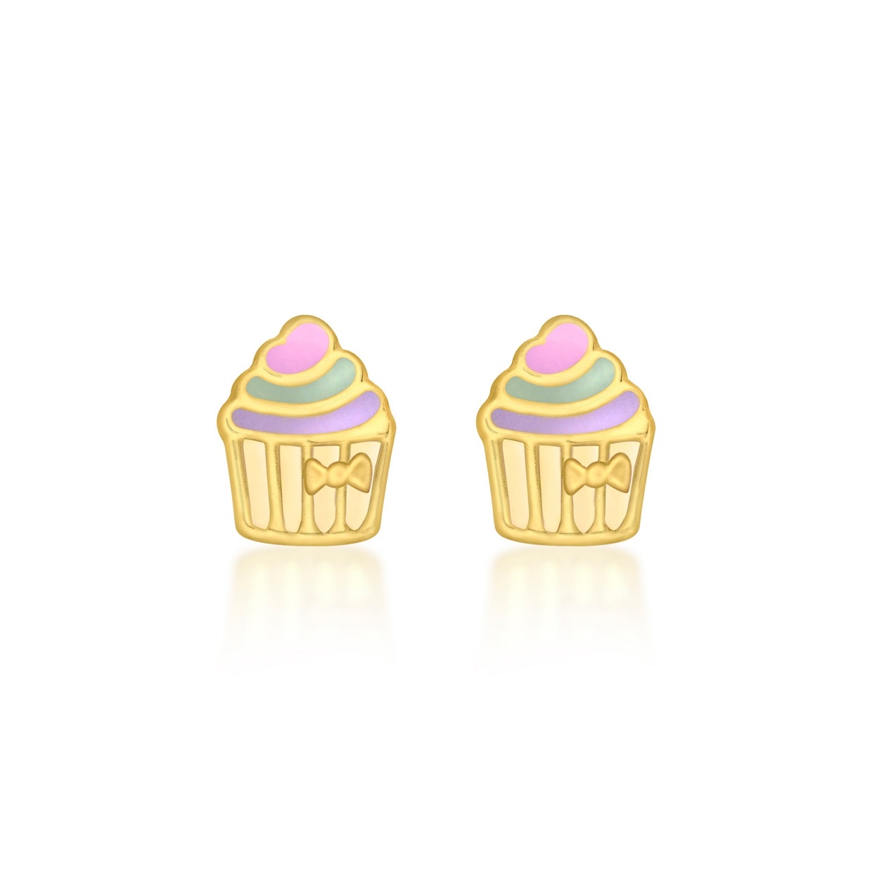 Örhängen för barn 9k guld - Cup Cake 5x7 mm