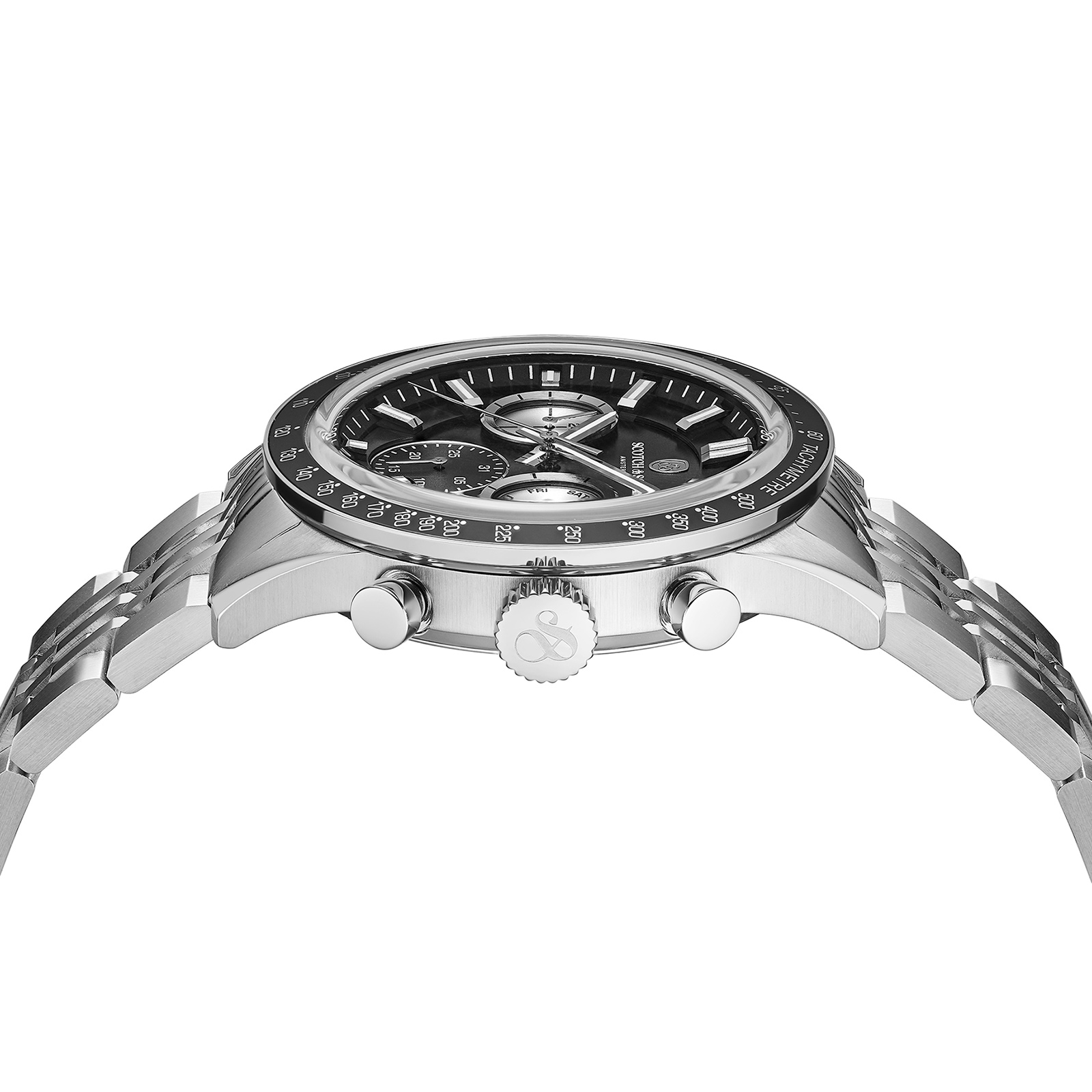 Scotch & Soda herr svart/stål, metallband - SSM.104A