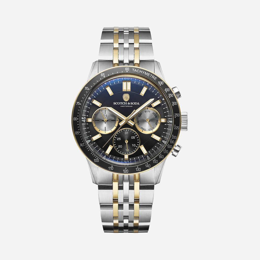Scotch & Soda herr svart/bicolor, metallband - SSM.104D