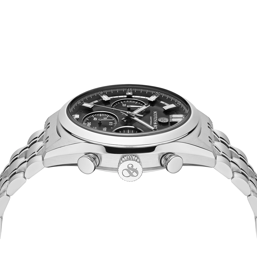 Scotch & Soda herr svart/stål, metallband - SSM.106B