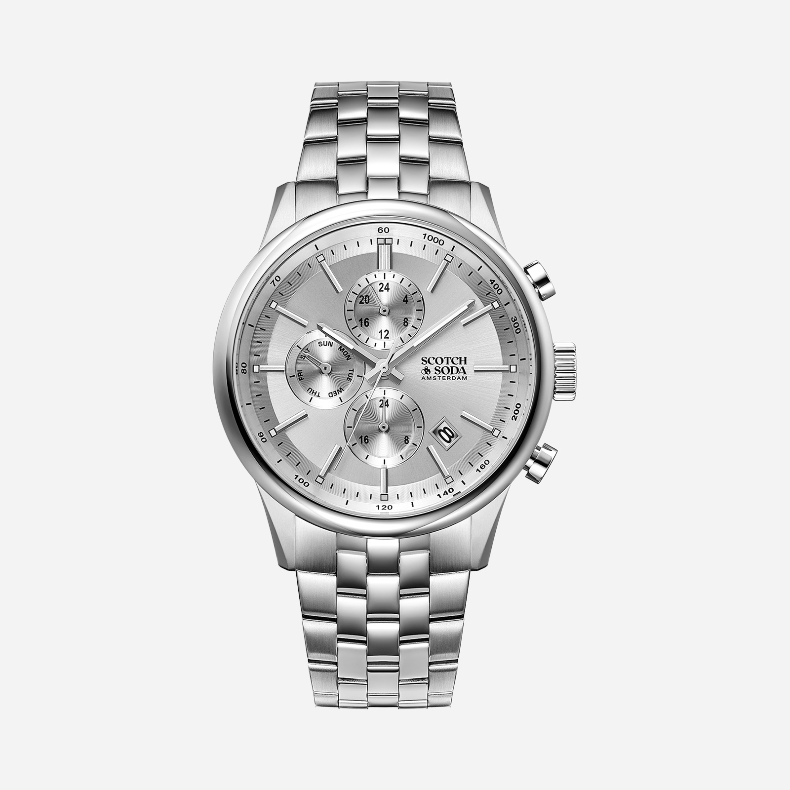 Scotch & Soda herr silver/stål, metallband - SSM.115B