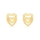 Örhängen för barn 9k guld - dubbelhjärtan