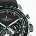 Jacques Lemans Liverpool herr svart/stål, silikonband - 1-2127C