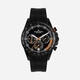 Jacques Lemans Liverpool herr svart, silikonband - 1-2127D