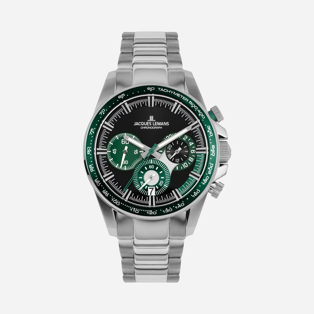 Jacques Lemans Liverpool herr svart/stål, metallband - 1-2127G
