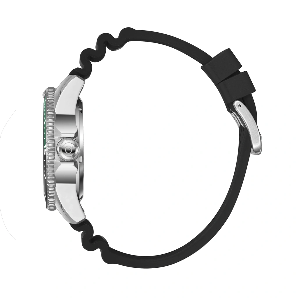 Quantum Automatic herr grön/stål, silikonband - BAR1115.371