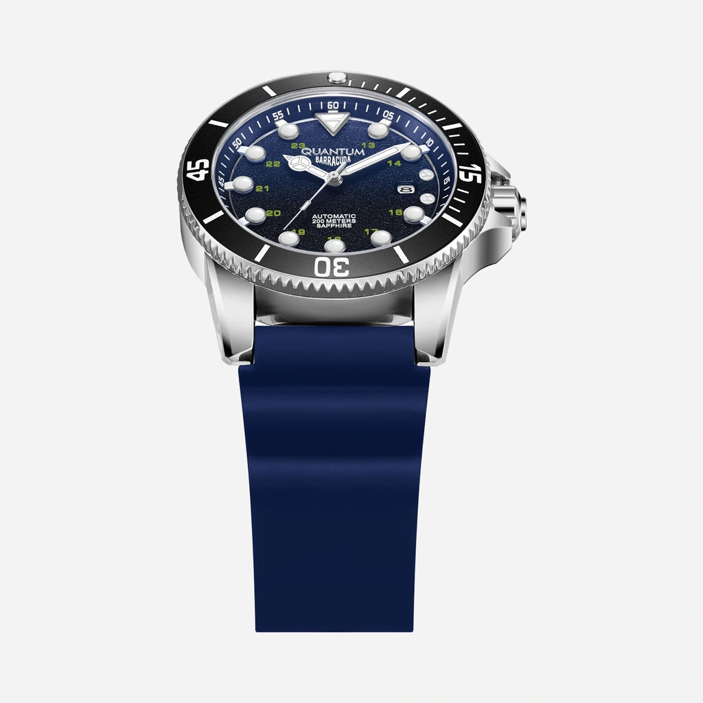 Quantum Automatic herr blå/stål, silikonband - BAR1115.399
