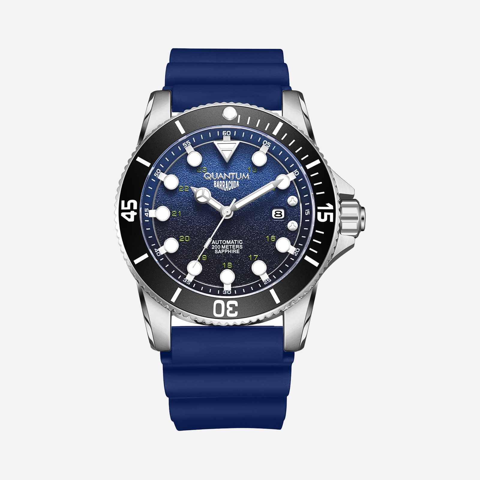 Quantum Automatic herr blå/stål, silikonband - BAR1115.399