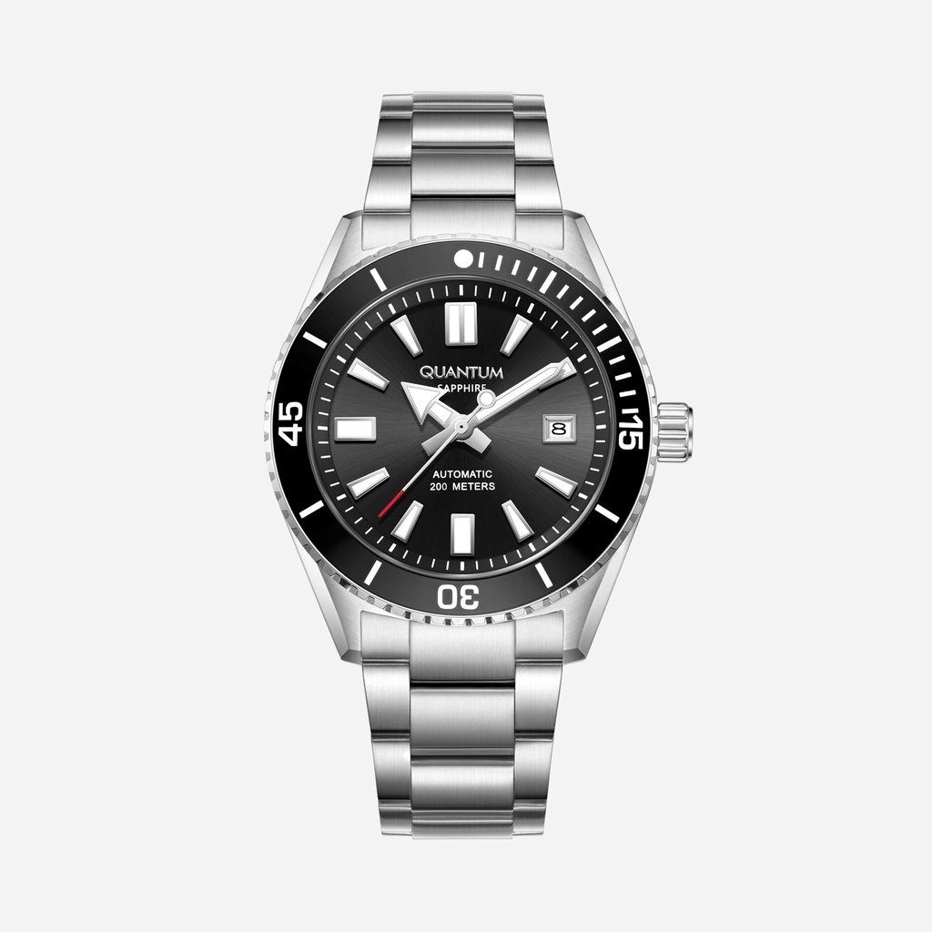 Quantum Automatic herr svart/stål, metallband - BAR1208.350