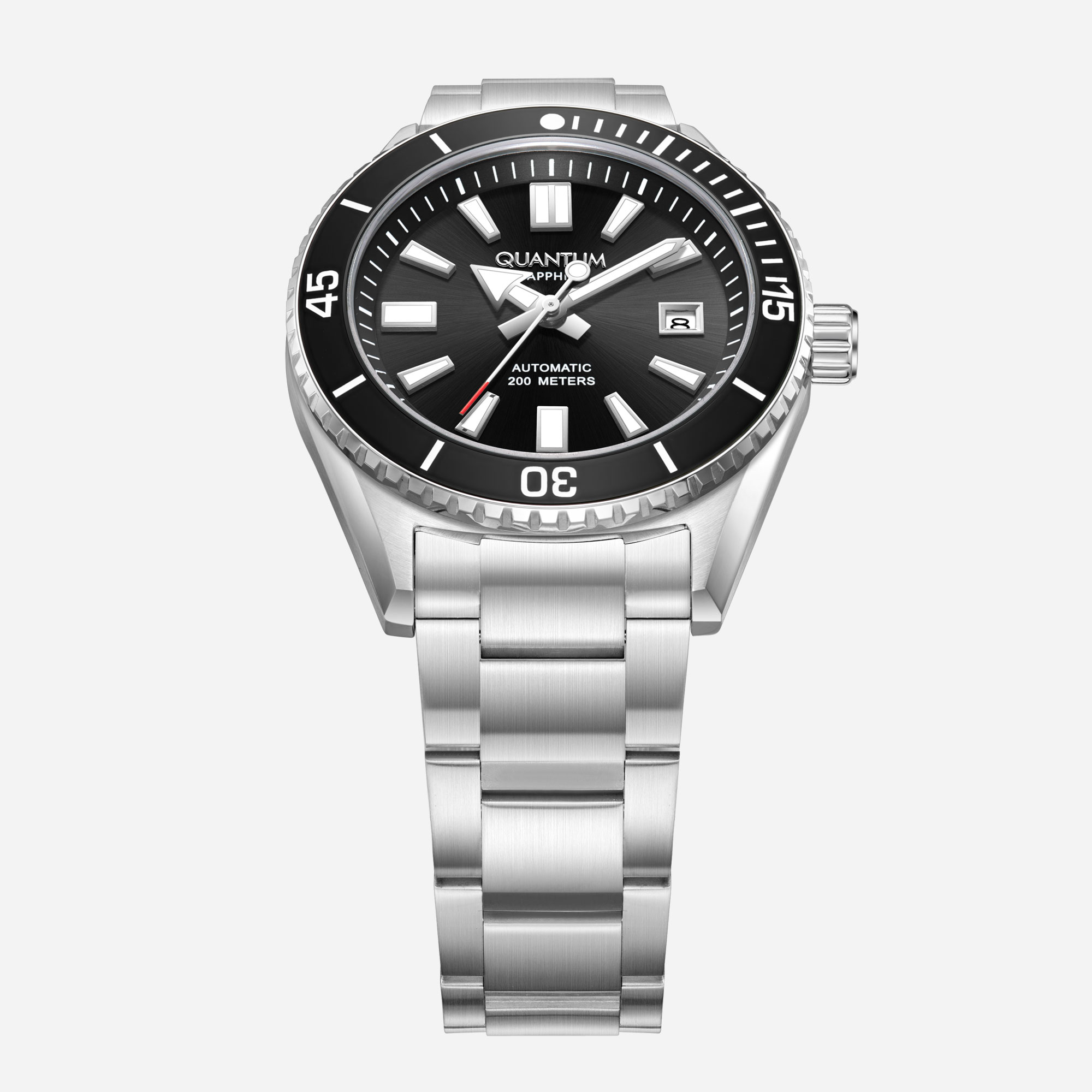 Quantum Automatic herr svart/stål, metallband - BAR1208.350