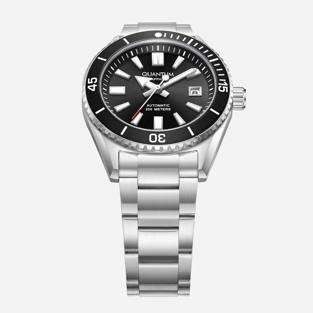 Quantum Automatic herr svart/stål, metallband - BAR1208.350