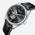 Quantum Automatic herr svart/stål, läderband - QMG1241.351