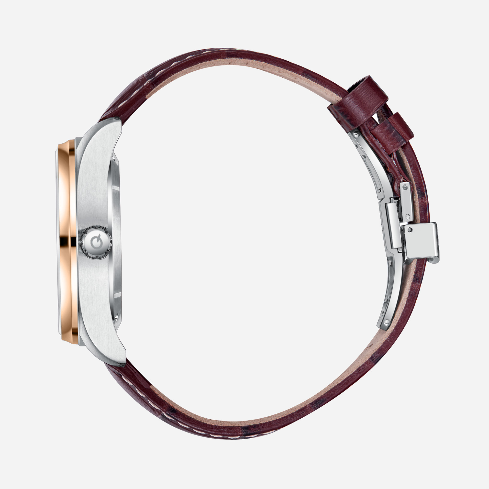 Quantum Automatic herr grå/stål, läderband - QMG1241.352