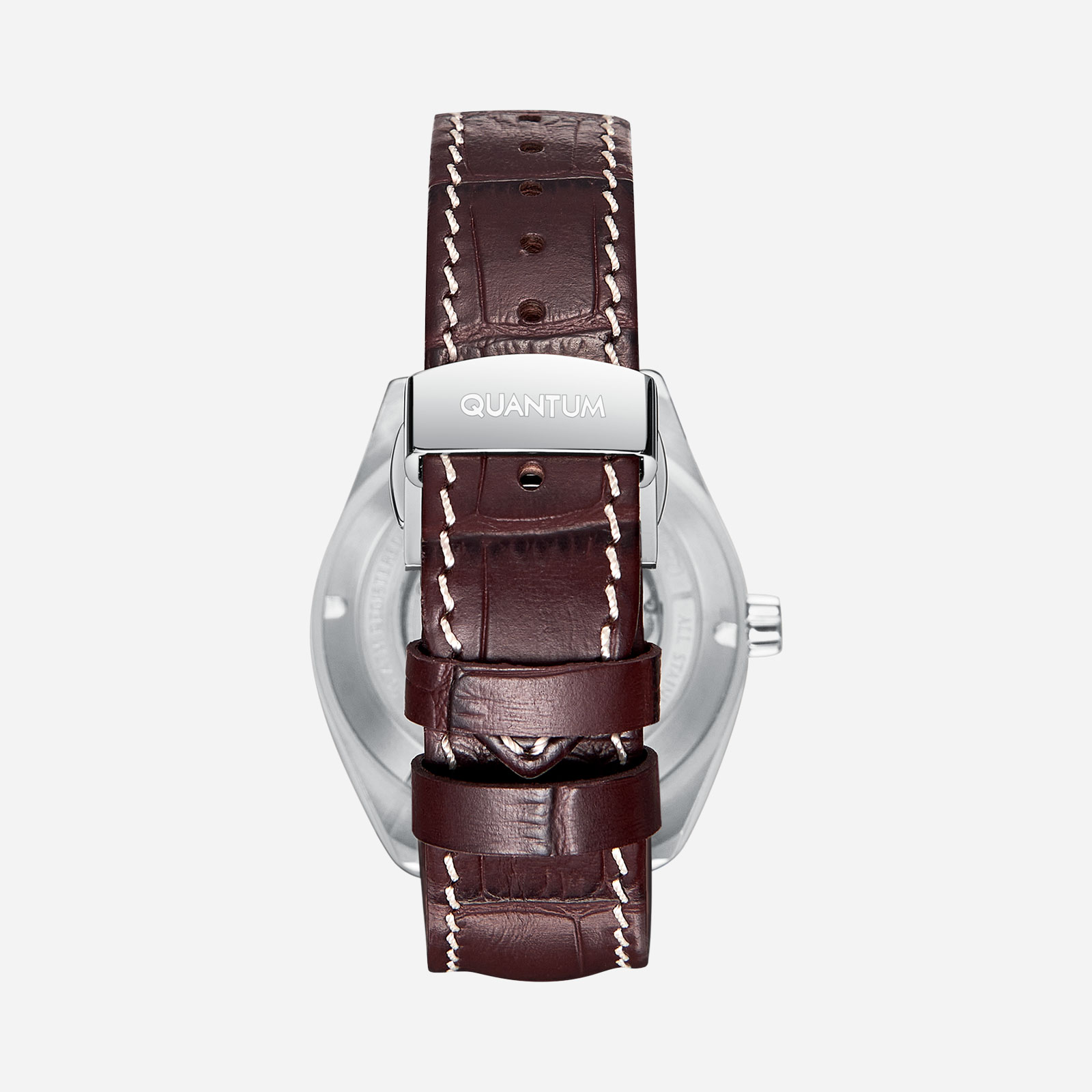 Quantum Automatic herr grå/stål, läderband - QMG1241.352
