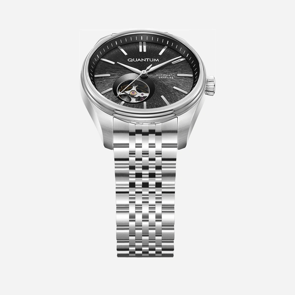 Quantum Automatic herr svart/stål, metallband - QMG1207.350