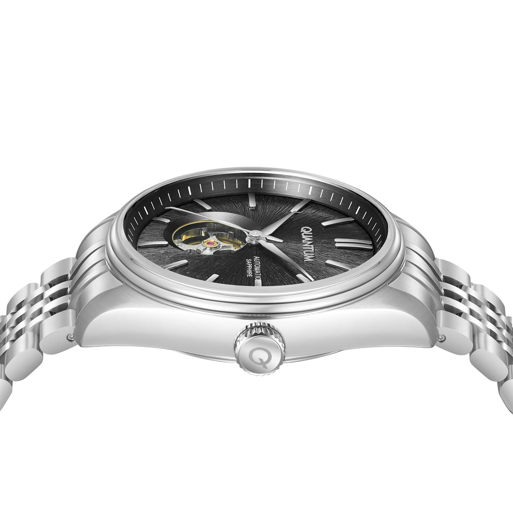 Quantum Automatic herr svart/stål, metallband - QMG1207.350