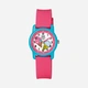Q&Q Kids barnklocka vit/turkos, rosa gummiband