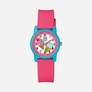 Q&Q Kids barnklocka vit/turkos, rosa gummiband