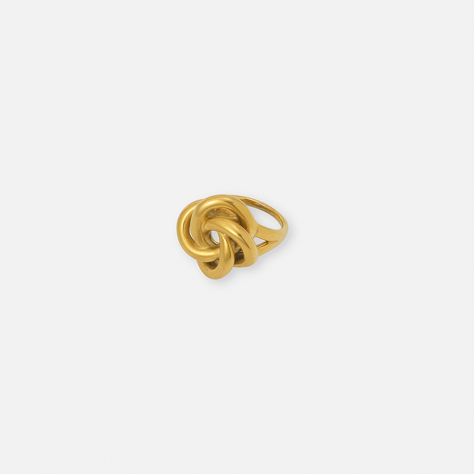 Guldfärgad ring med knutdesign - storlek 18