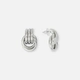Silverfärgade örhängen, doorknocker med tre rader - 3 cm