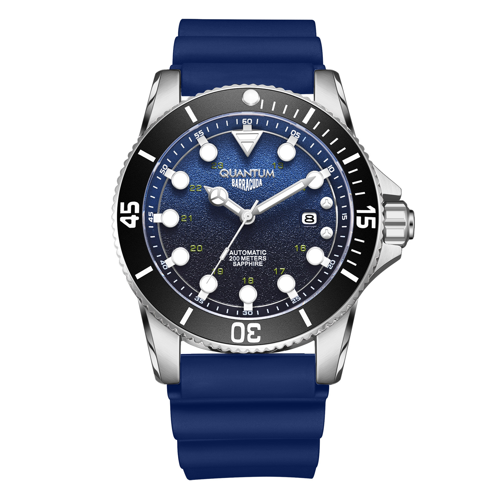 Quantum Automatic herr blå/stål, silikonband - BAR1115.399