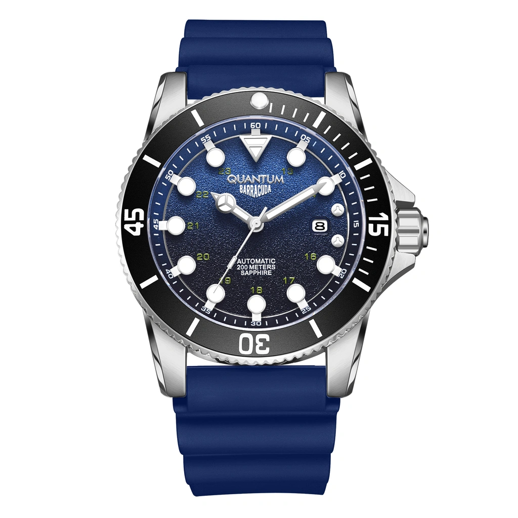 Quantum Automatic herr blå/stål, silikonband - BAR1115.399