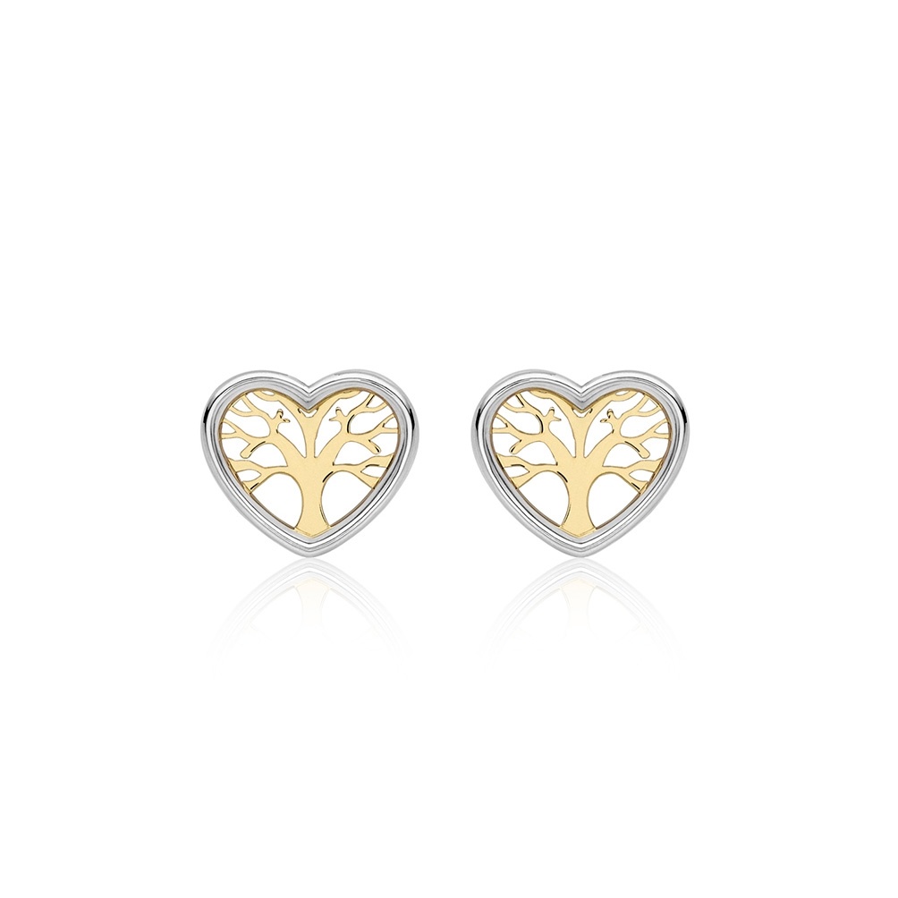 Örhängen 9k guld - hjärtan 9x7 mm