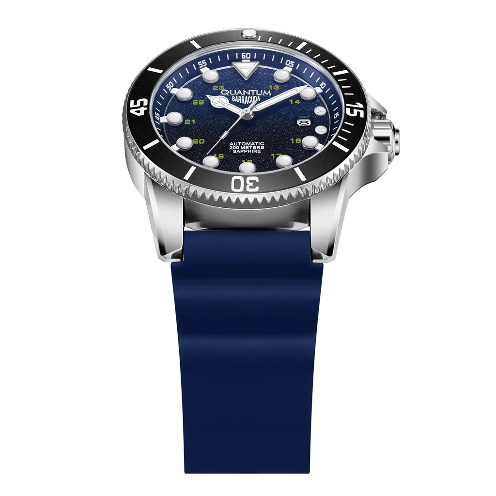 Quantum Automatic herr blå/stål, silikonband - BAR1115.399