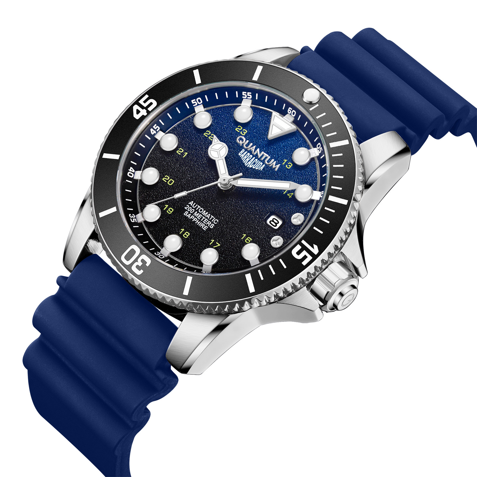 Quantum Automatic herr blå/stål, silikonband - BAR1115.399