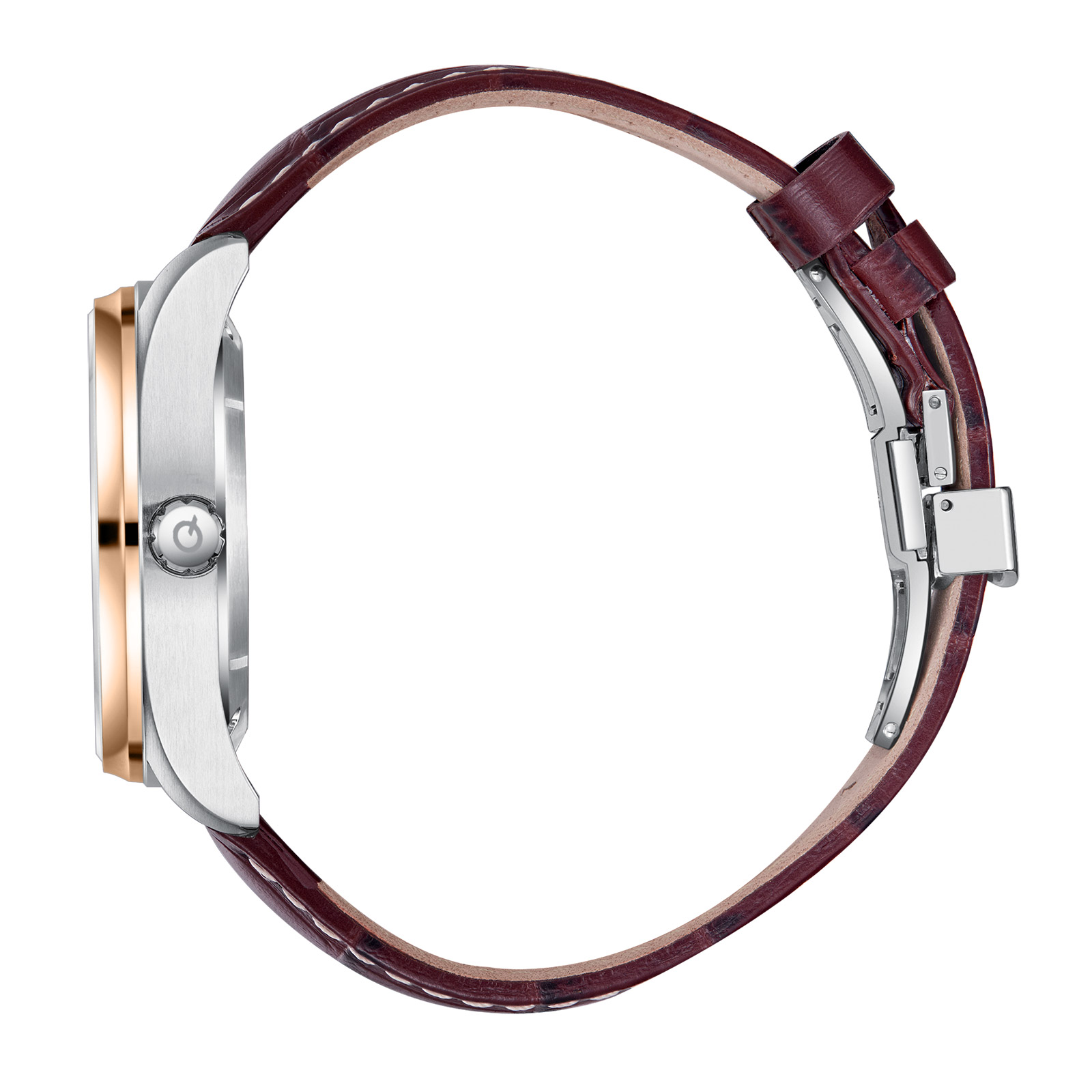 Quantum Automatic herr grå/stål, läderband - QMG1241.352