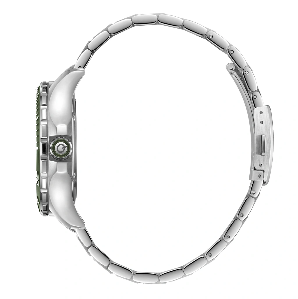 Quantum Automatic herr grön/stål, metallband - QMG1188.370