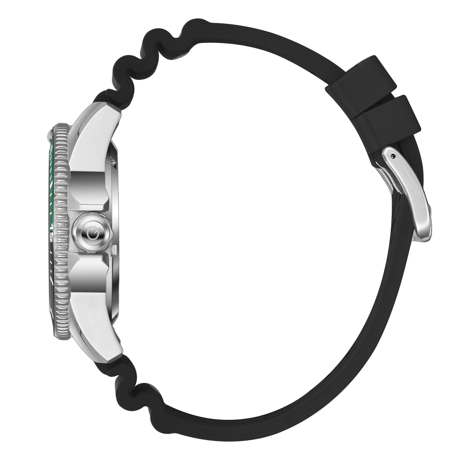 Quantum Automatic herr grön/stål, silikonband - BAR1115.371
