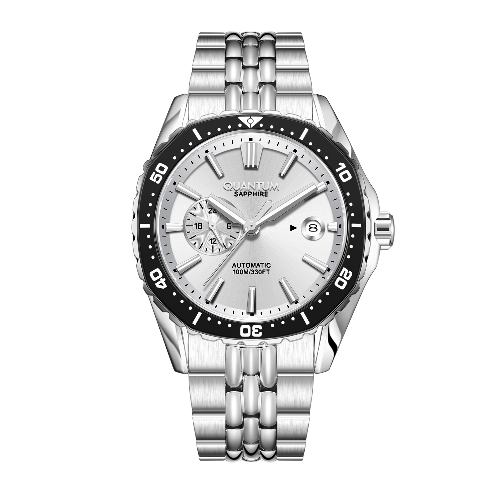 Quantum Automatic herr stål, metallband - QMG1257.330