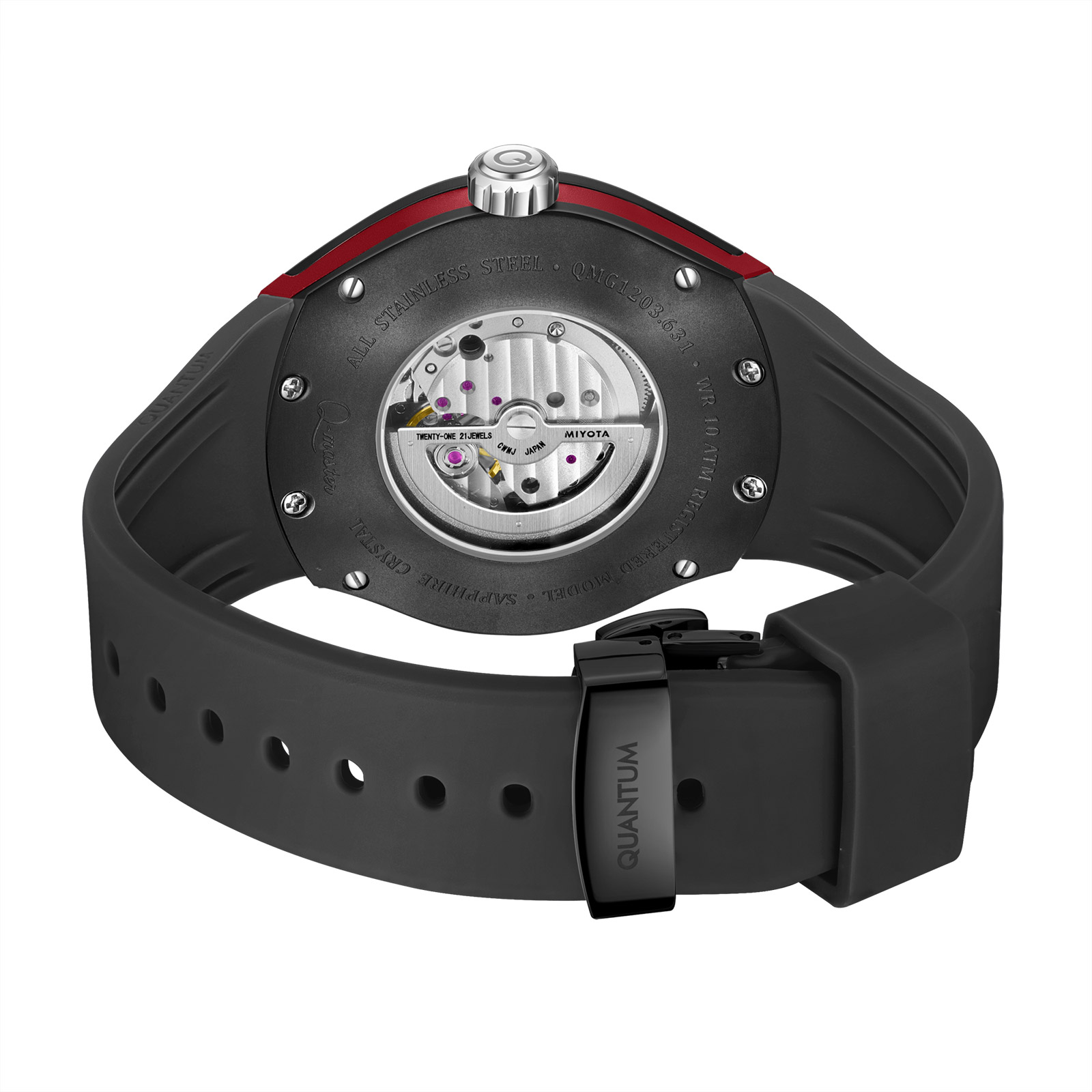 Quantum Automatic herr stål, silikonband - QMG1203.631