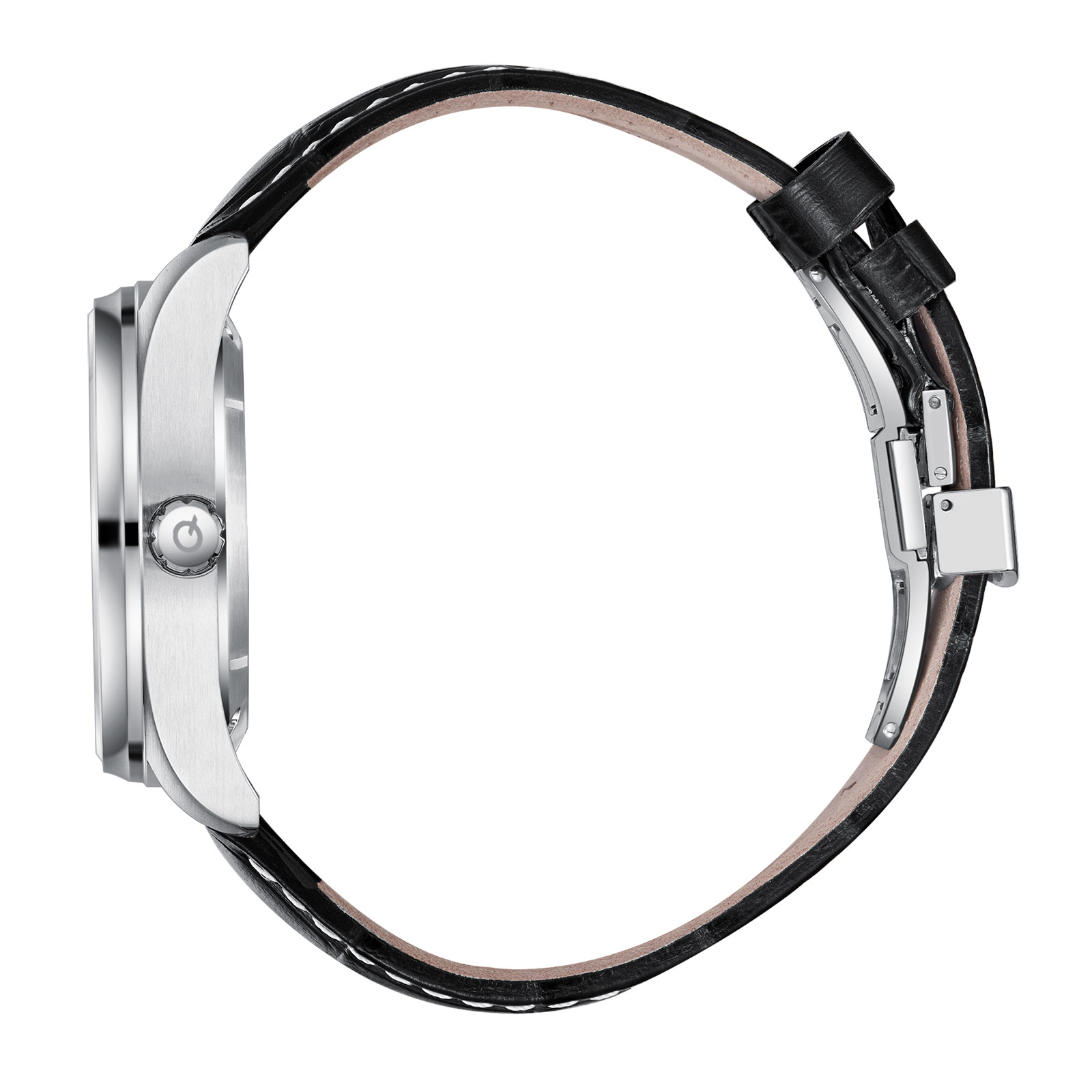 Quantum Automatic herr svart/stål, läderband - QMG1241.351