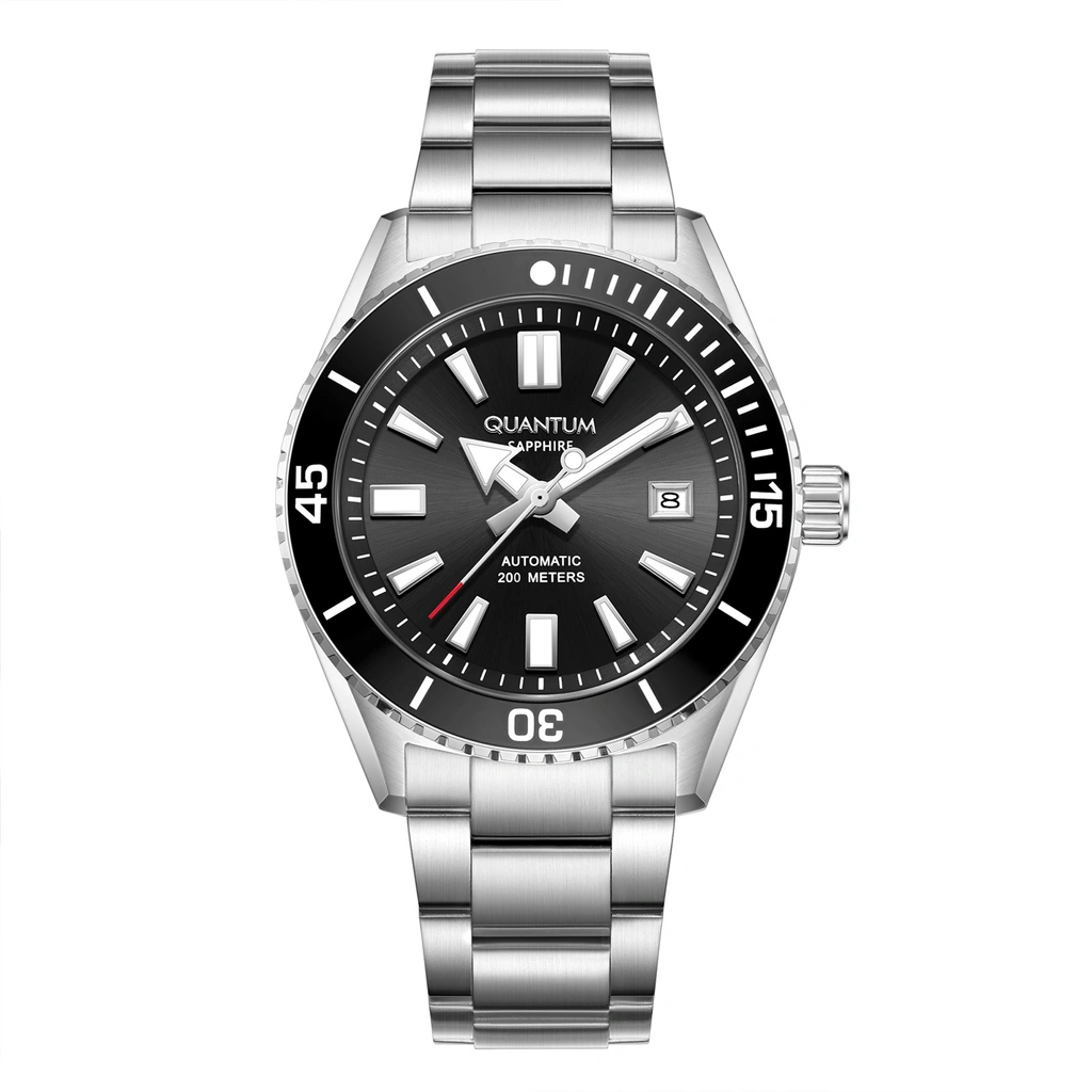 Quantum Automatic herr svart/stål, metallband - BAR1208.350