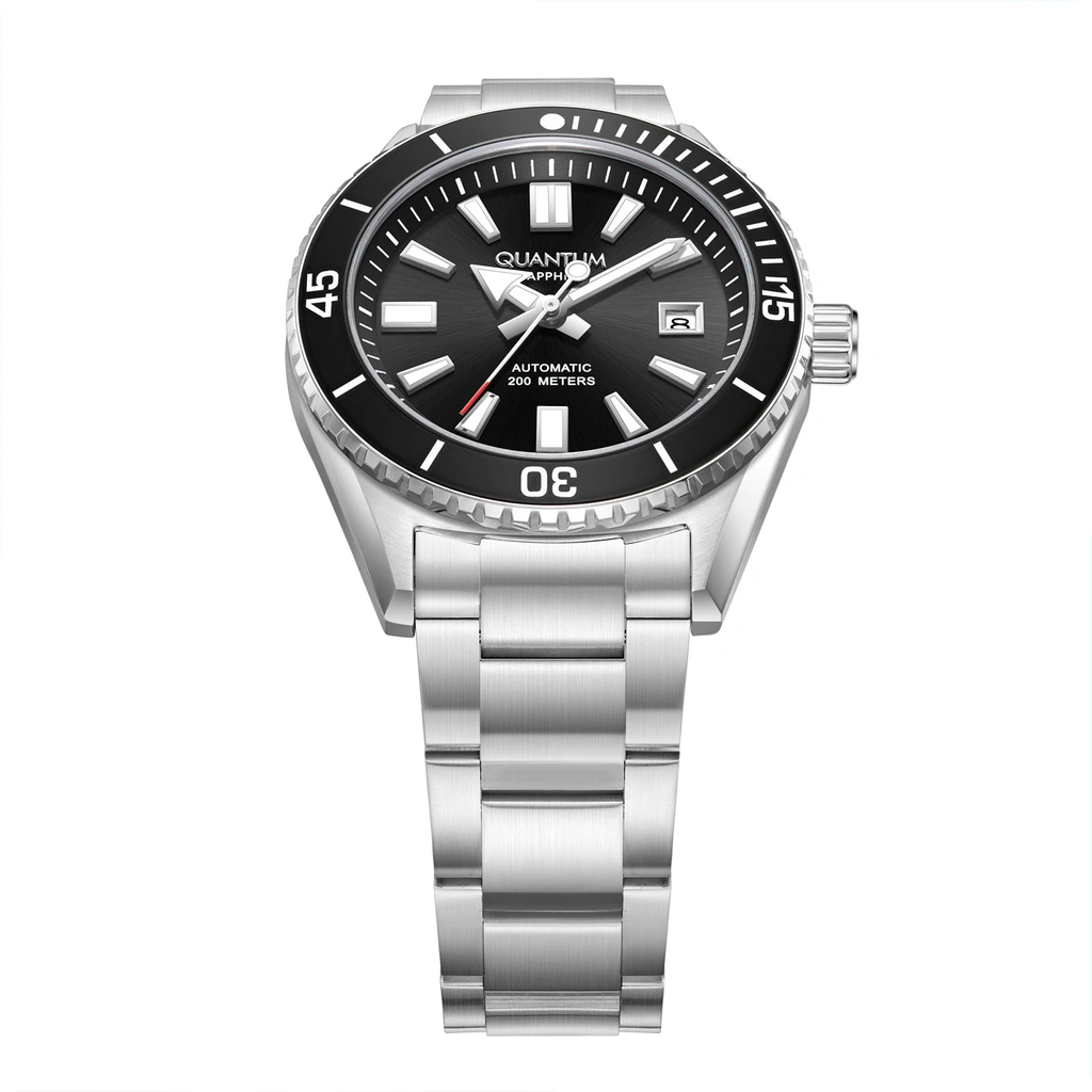 Quantum Automatic herr svart/stål, metallband - BAR1208.350