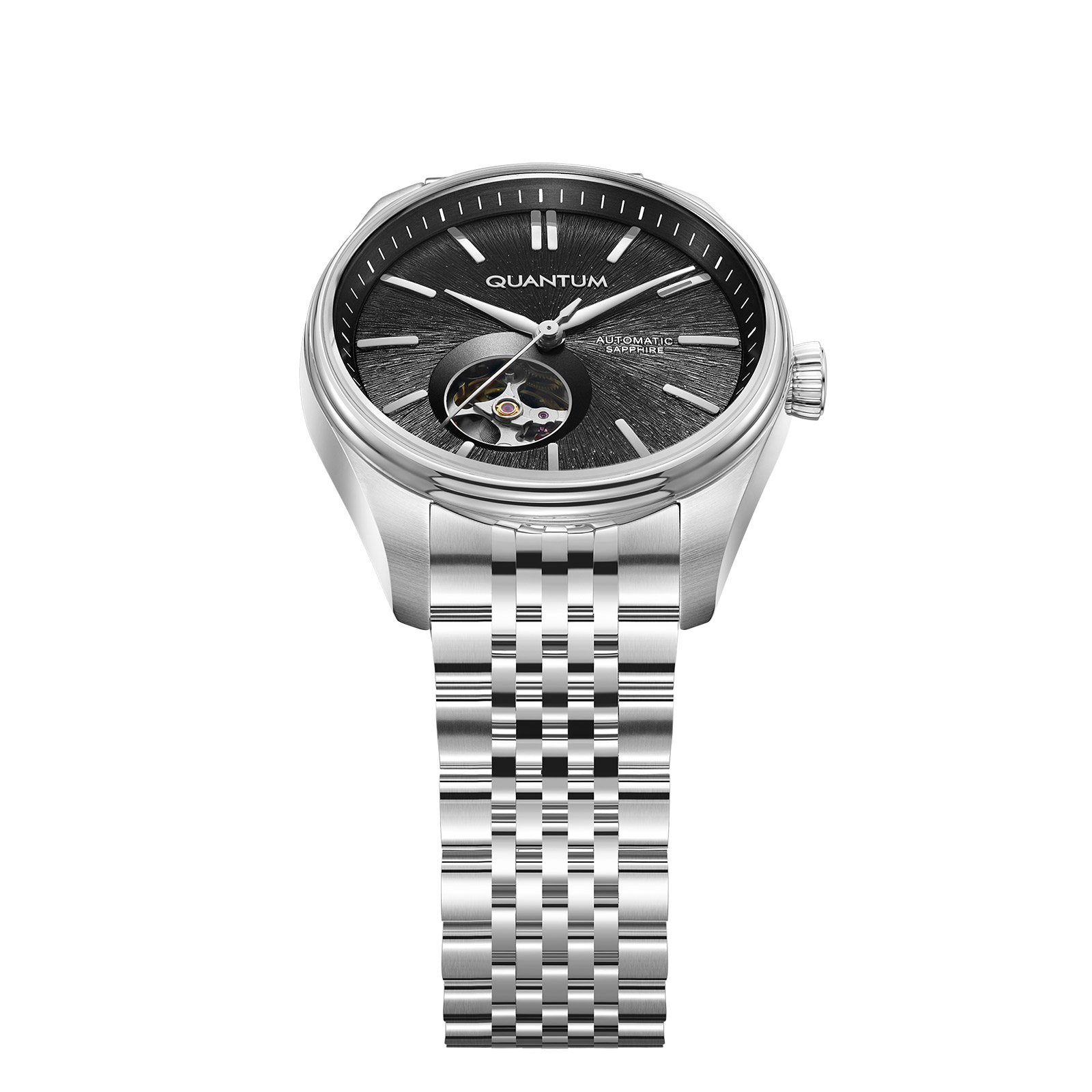 Quantum Automatic herr svart/stål, metallband - QMG1207.350