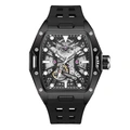Quantum Automatic herr svart/stål, silikonband - QMG1103.651