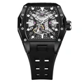 Quantum Automatic herr svart/stål, silikonband - QMG1103.651