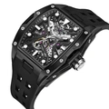 Quantum Automatic herr svart/stål, silikonband - QMG1103.651