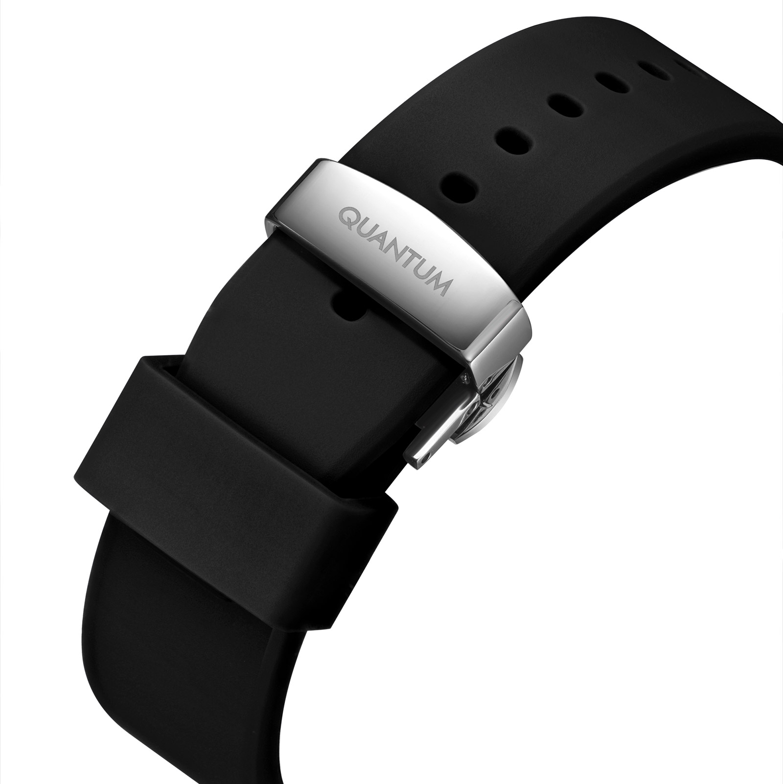 Quantum Automatic herr svart/stål, silikonband - QMG1203.351