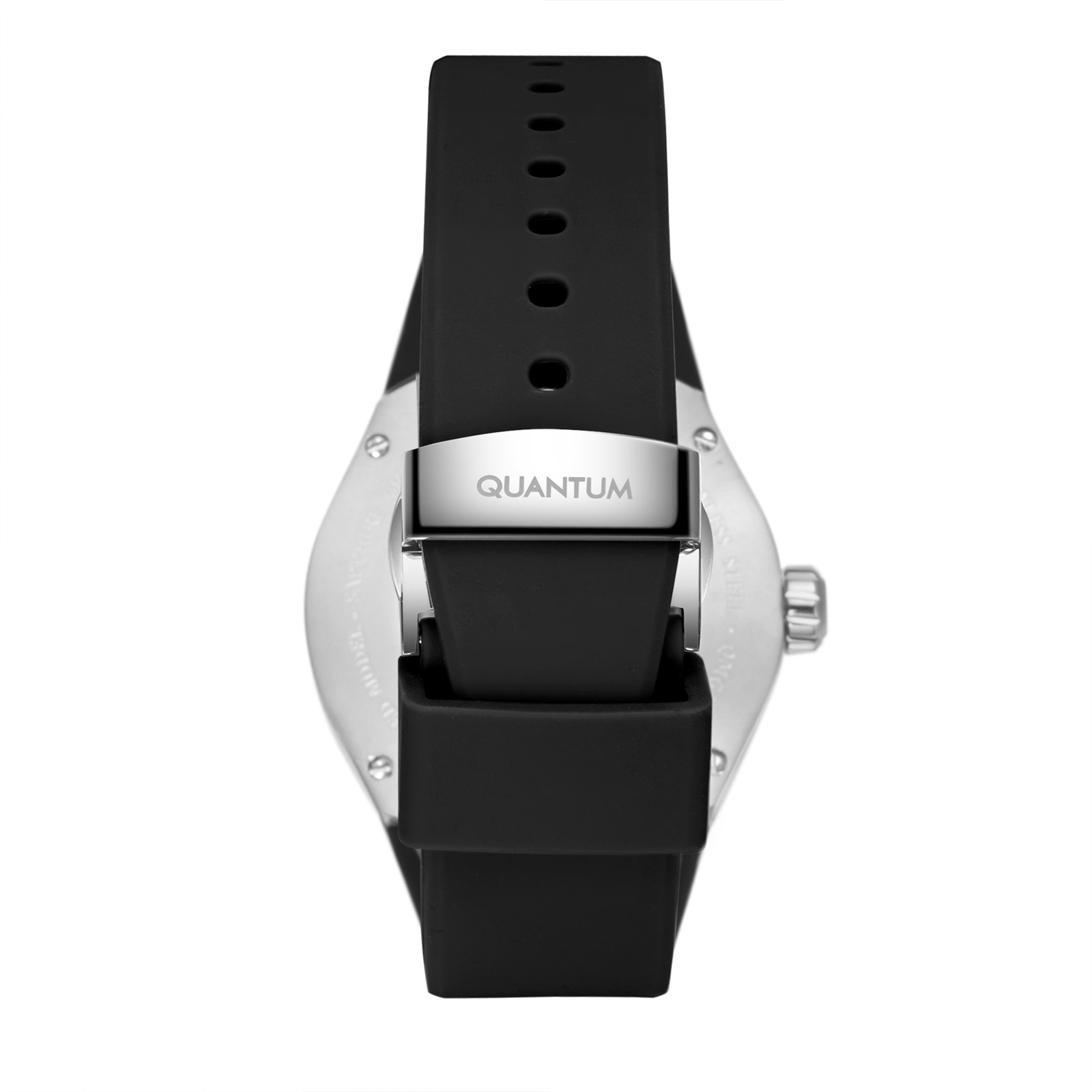 Quantum Automatic herr svart/stål, silikonband - QMG1203.351